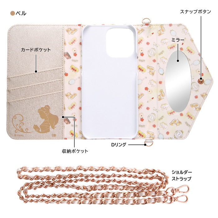 ディズニー / 手帳型レザーケース Collet ショルダーストラップ付き