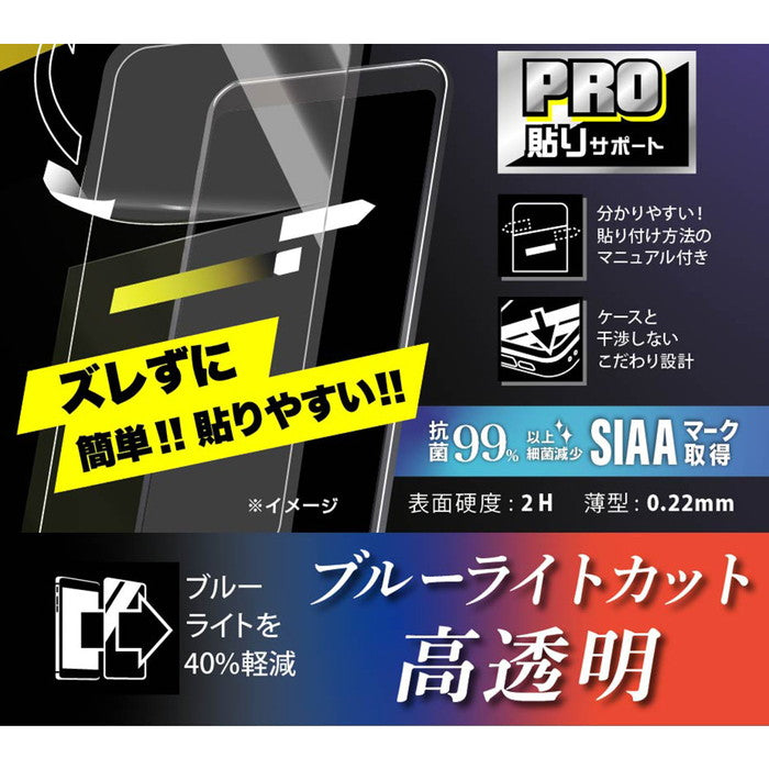 フィルム プロ貼りサポート 衝撃吸収 ブルーライトカット 光沢 抗菌・抗ウイルス