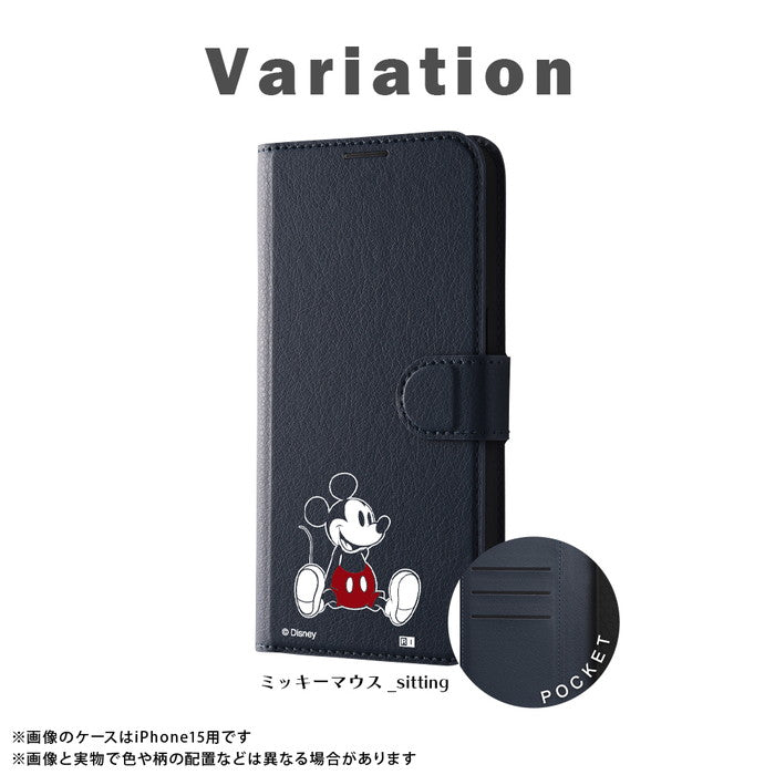 ディズニー / 手帳型レザーケース シンプル マグネット