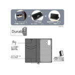 Durable 耐衝撃 マグネット不使用 シンプル スクエア 手帳型レザーケース