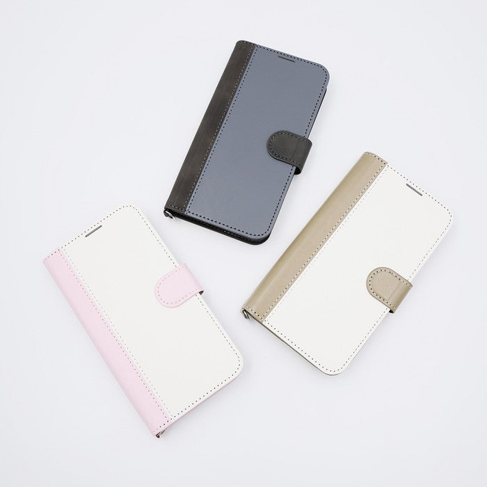 Noble 耐衝撃 マグネットベルト バイカラー 手帳型レザーケース
