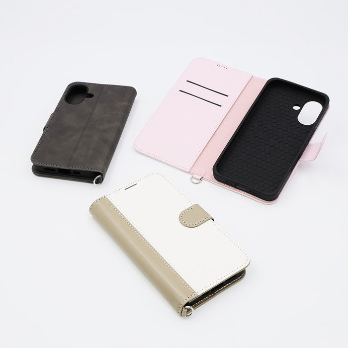 Noble 耐衝撃 マグネットベルト バイカラー 手帳型レザーケース