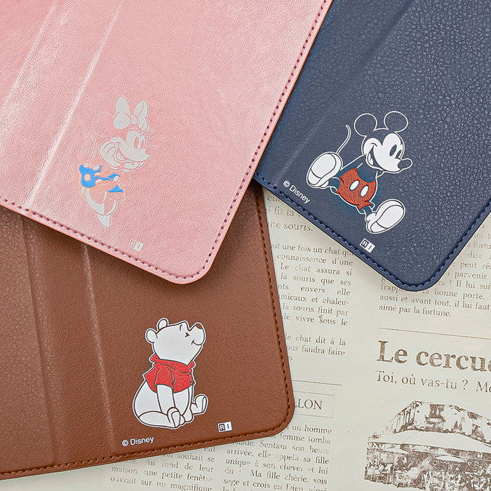 ディズニー / 衝撃吸収 マグネットベルト シンプル 手帳型レザーケース