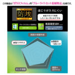 防埃 ガラスフィルム ブルーライトカット 反射防止 簡単貼り付け 平面保護 硬度10H