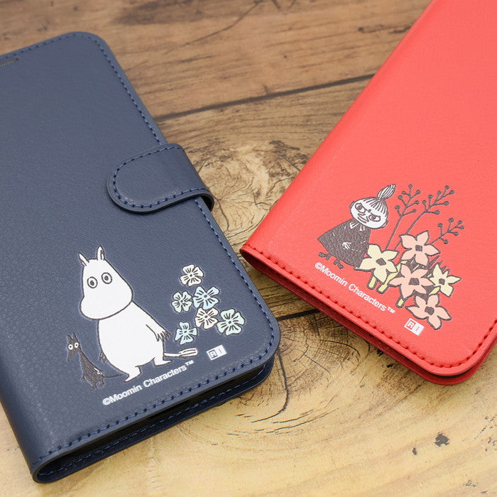 ムーミン / 衝撃吸収 マグネットベルト シンプル 手帳型レザーケース