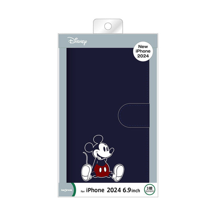ディズニー / 衝撃吸収 マグネットベルト シンプル 手帳型レザーケース
