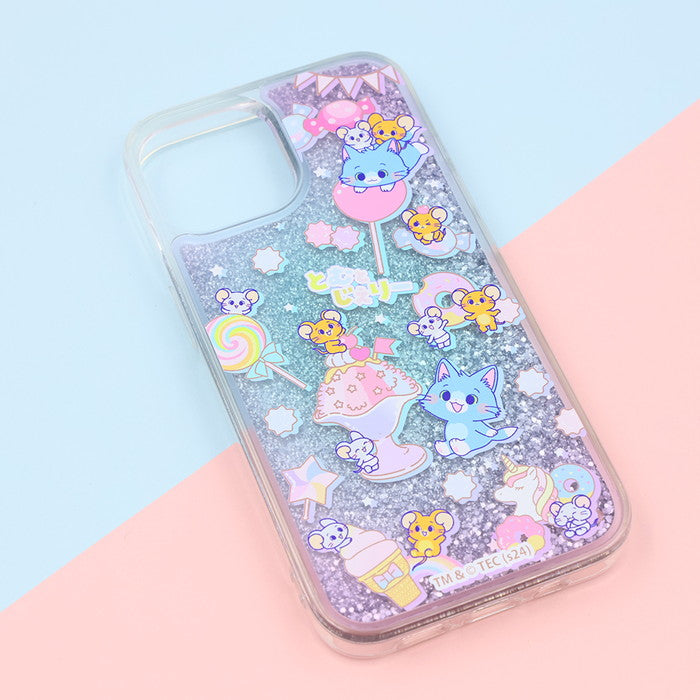 とむとじぇりーごっこ / 衝撃吸収 バンパー 動く キラキラ ラメ グリッターケース