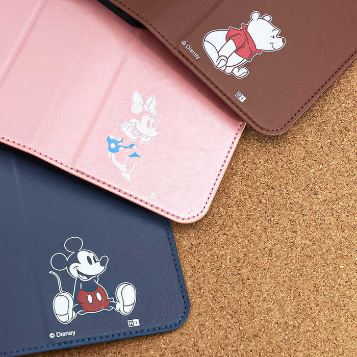 ディズニー / 衝撃吸収 マグネットベルト シンプル 手帳型レザーケース