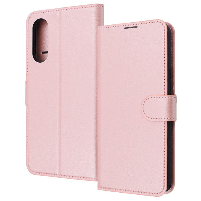 Like standard 耐衝撃 ルーペ付き マグネットベルト シンプル 手帳型レザーケース / シャイニーピンク