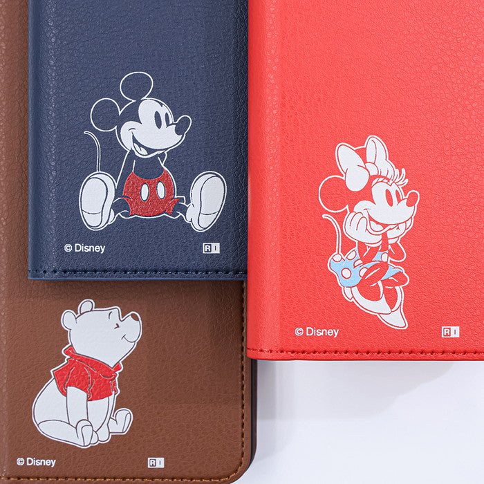 ディズニー / 衝撃吸収 マグネットベルト シンプル 手帳型レザーケース