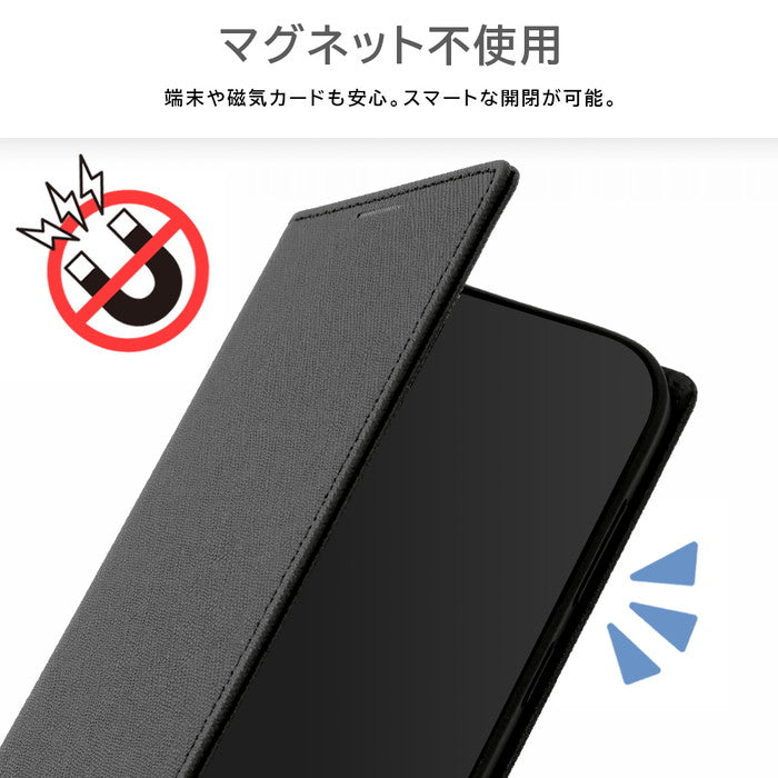 Durable 耐衝撃 マグネット不使用 シンプル スクエア 手帳型レザーケース