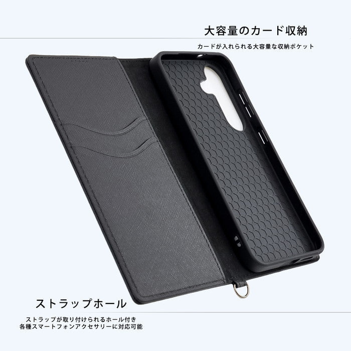 Durable 耐衝撃 マグネット不使用 シンプル スクエア 手帳型レザーケース