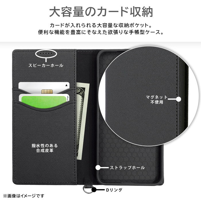 Durable 耐衝撃 マグネット不使用 シンプル スクエア 手帳型レザーケース