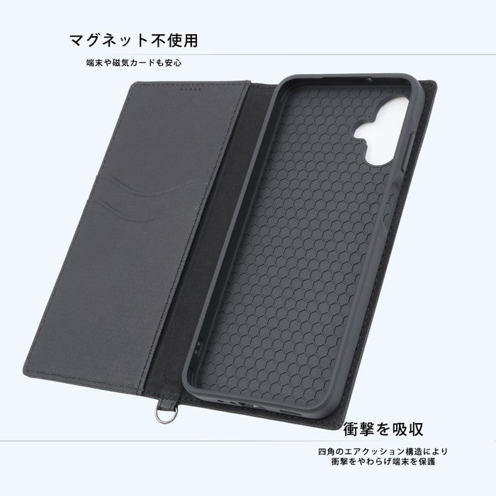 Durable 耐衝撃 マグネット不使用 シンプル スクエア 手帳型レザーケース