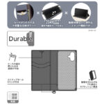 Durable 耐衝撃 マグネット不使用 シンプル スクエア 手帳型レザーケース