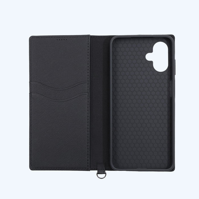 Durable 耐衝撃 マグネット不使用 シンプル スクエア 手帳型レザーケース