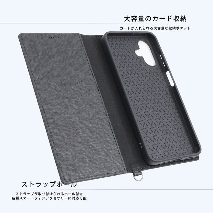 Durable 耐衝撃 マグネット不使用 シンプル スクエア 手帳型レザーケース
