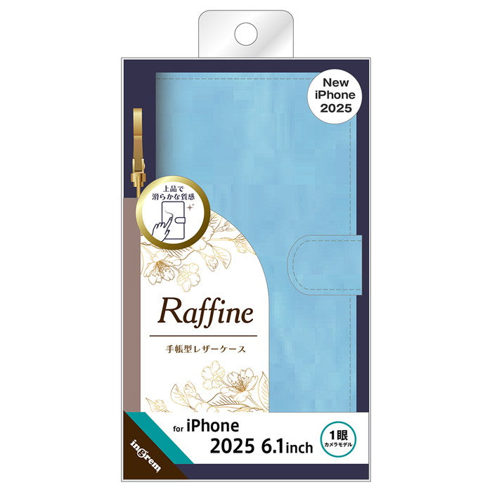 Raffine 耐衝撃 マグネットベルト ハンドストラップ付き さらさら ムラ染め 手帳型レザーケース