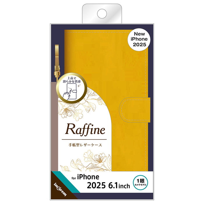 Raffine 耐衝撃 マグネットベルト ハンドストラップ付き さらさら ムラ染め 手帳型レザーケース
