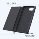 Durable 耐衝撃 マグネット不使用 シンプル スクエア 手帳型レザーケース