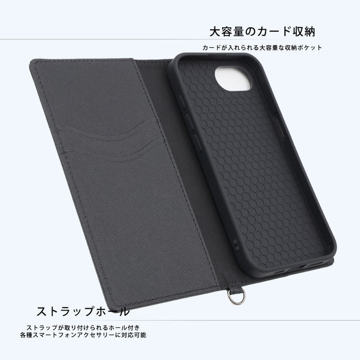 Durable 耐衝撃 マグネット不使用 シンプル スクエア 手帳型レザーケース