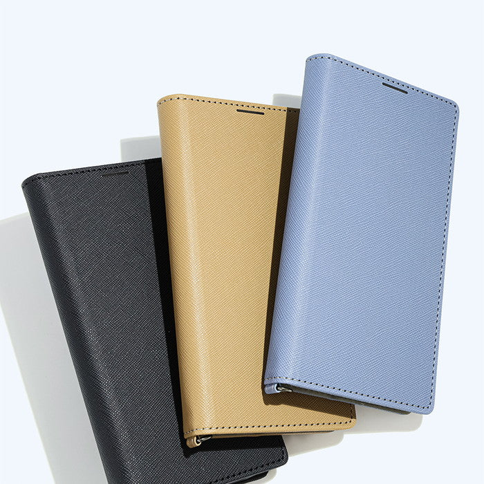 Durable 耐衝撃 マグネット不使用 シンプル スクエア 手帳型レザーケース