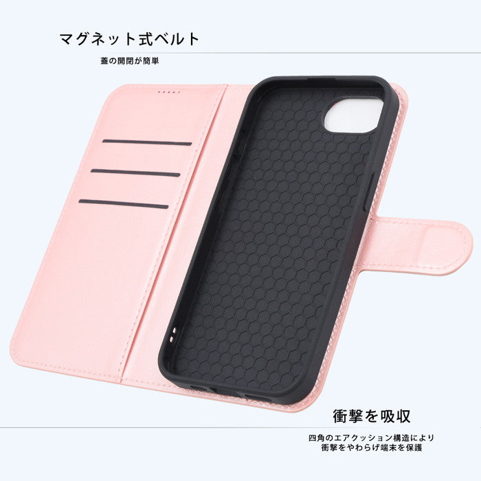ミッフィー / 衝撃吸収 マグネットベルト シンプル 手帳型レザーケース