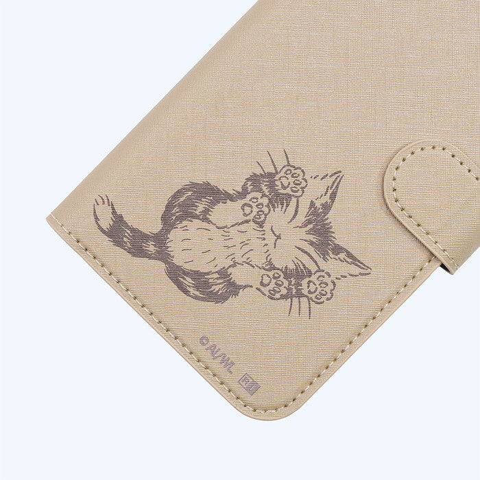 猫のダヤン / 衝撃吸収 マグネットベルト シンプル 手帳型レザーケース