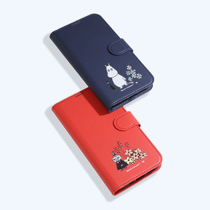 ムーミン / 衝撃吸収 マグネットベルト シンプル 手帳型レザーケース