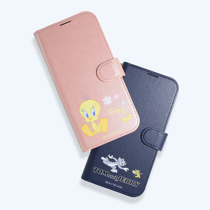 トムとジェリー / 衝撃吸収 マグネットベルト シンプル 手帳型レザーケース