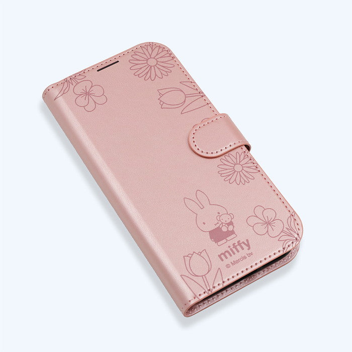 ミッフィー / 衝撃吸収 マグネットベルト シンプル 手帳型レザーケース