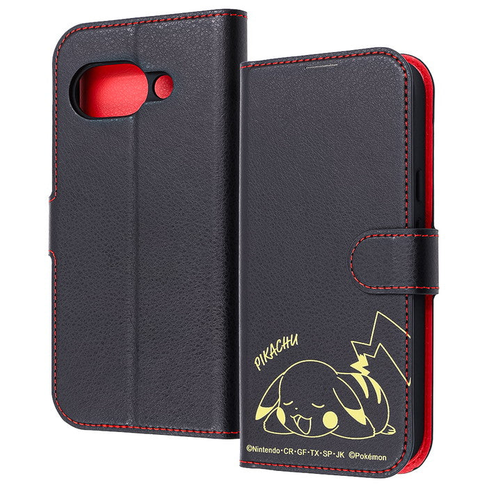 ポケットモンスター / 衝撃吸収 マグネットベルト シンプル 手帳型レザーケース / ピカチュウ