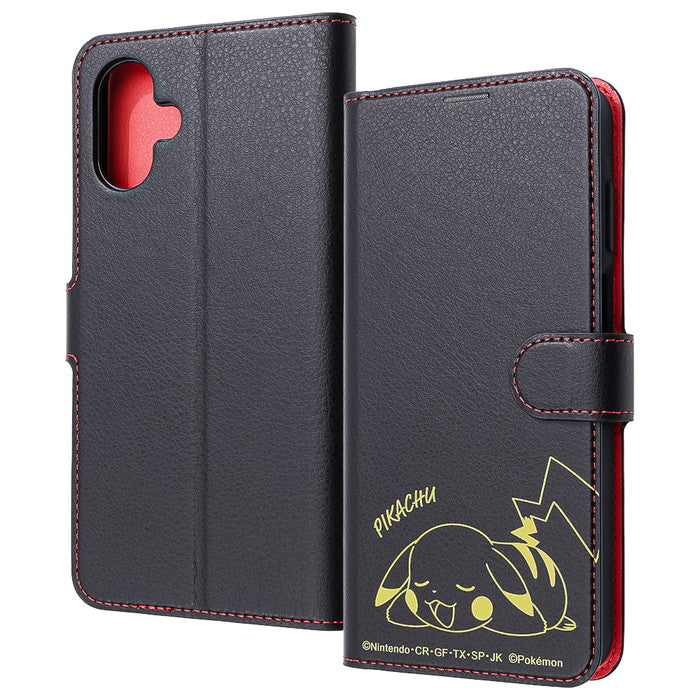 ポケットモンスター / 衝撃吸収 マグネットベルト シンプル 手帳型レザーケース / ピカチュウ