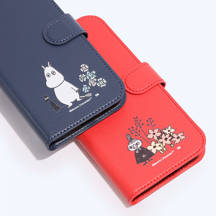 ムーミン / 衝撃吸収 マグネットベルト シンプル 手帳型レザーケース