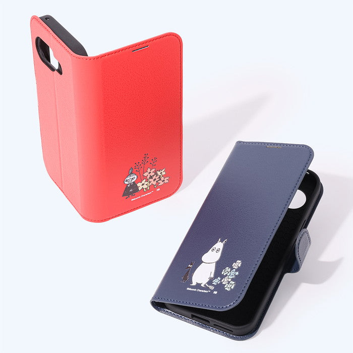 ムーミン / 衝撃吸収 マグネットベルト シンプル 手帳型レザーケース