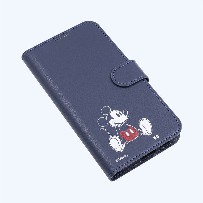 ディズニー / 衝撃吸収 マグネットベルト シンプル 手帳型レザーケース