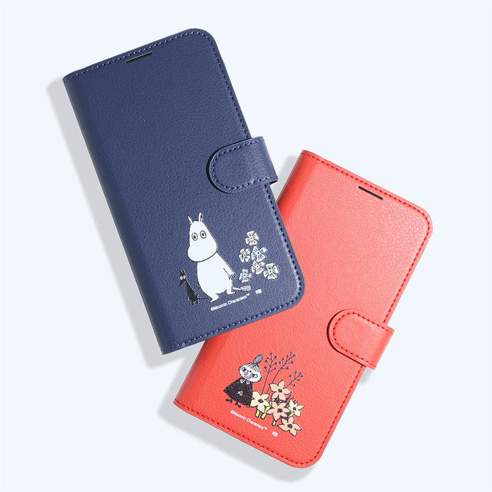 ムーミン / 衝撃吸収 マグネットベルト シンプル 手帳型レザーケース