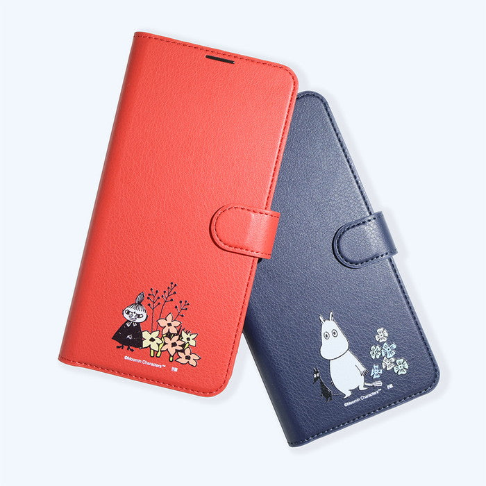 ムーミン / 衝撃吸収 マグネットベルト シンプル 手帳型レザーケース