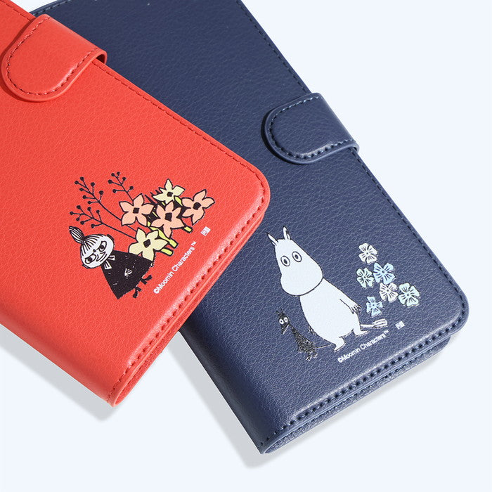 ムーミン / 衝撃吸収 マグネットベルト シンプル 手帳型レザーケース