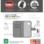 Like standard 耐衝撃 マグネットベルト シンプル 手帳型レザーケース