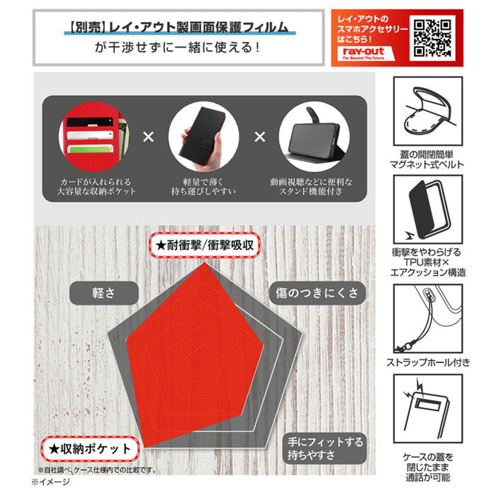 Like standard 耐衝撃 マグネットベルト シンプル 手帳型レザーケース