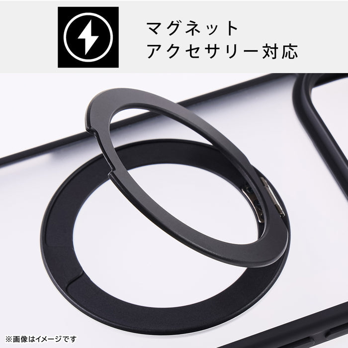 ハイブリッドケース シルキーマット マグネット充電対応 リング付き