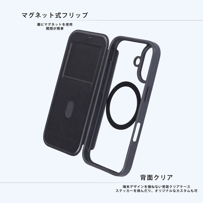 クリアフリップケース マグネット マグネット充電対応