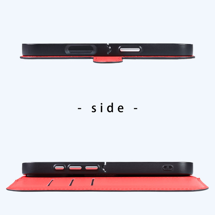 手帳型レザーケース シンプル マグネット
