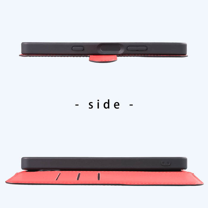 耐衝撃 マグネットベルト シンプル 手帳型レザーケース
