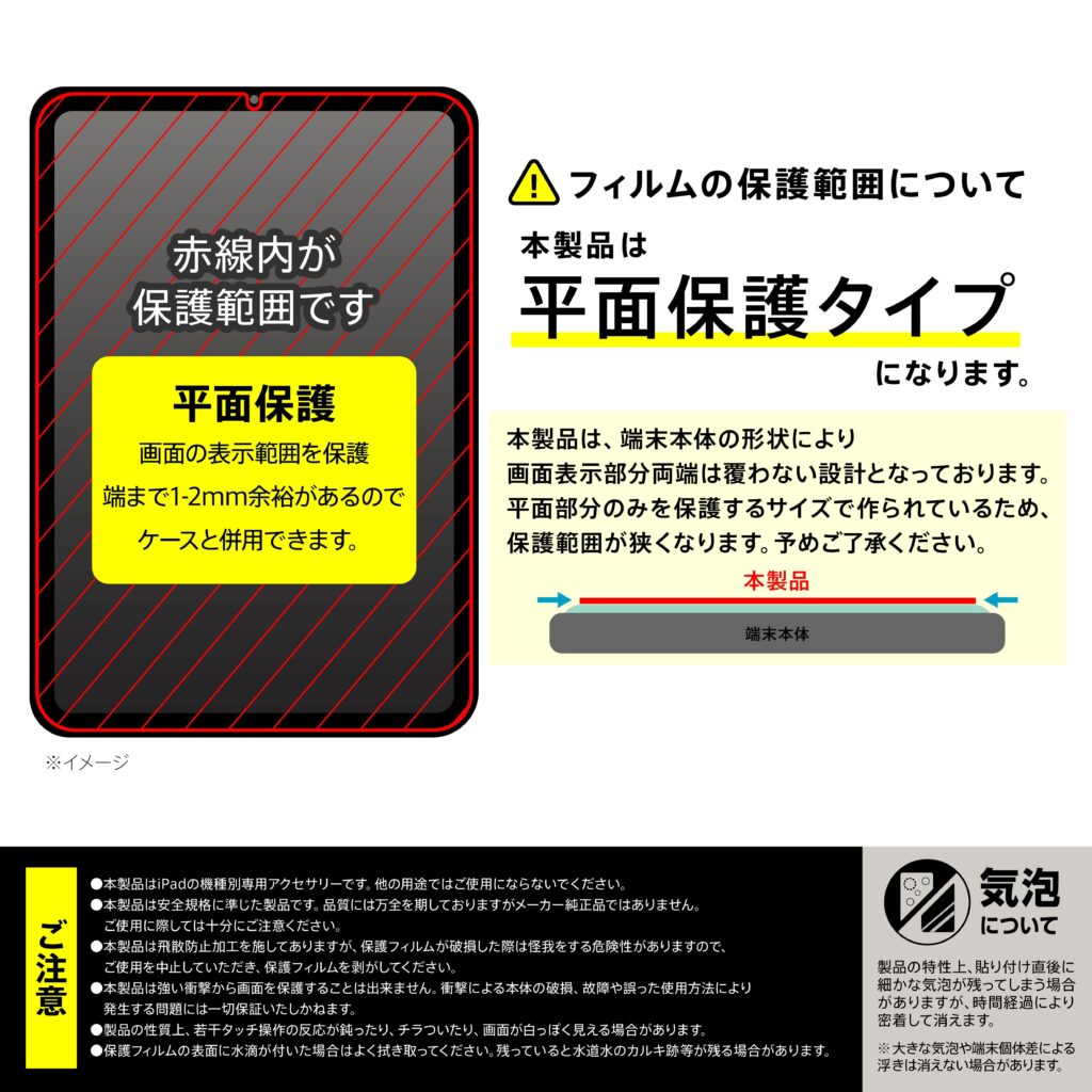 超かんたん 貼り付けPRO ガラスフィルム 平面保護 高透明
