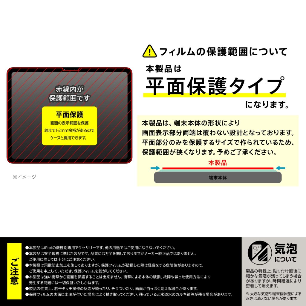 超かんたん 貼り付けPRO ガラスフィルム 平面保護 高透明