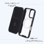 クリアフリップケース マグネット マグネット充電対応