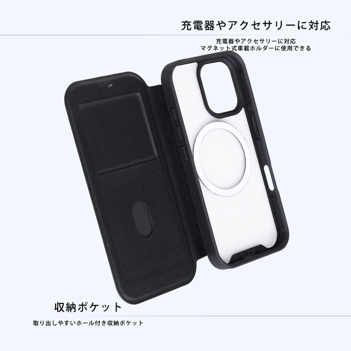 クリアフリップケース マグネット マグネット充電対応