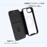 クリアフリップケース マグネット マグネット充電対応